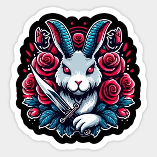 Evil rabbit from wonderland Sticker